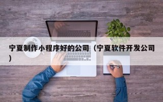 泗阳宁夏制作小程序好的公司（宁夏软件开发公司）
